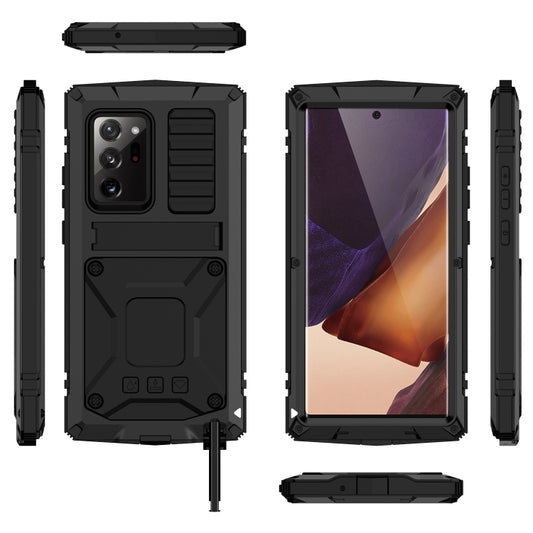 Shockproof Waterproof Dust-proof Metal + Silicone Protective Case with Holder, For Samsung Galaxy Note 20 Ultra, For Samsung Galaxy Note 20