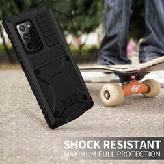 Shockproof Waterproof Dust-proof Metal + Silicone Protective Case with Holder, For Samsung Galaxy Note 20 Ultra, For Samsung Galaxy Note 20