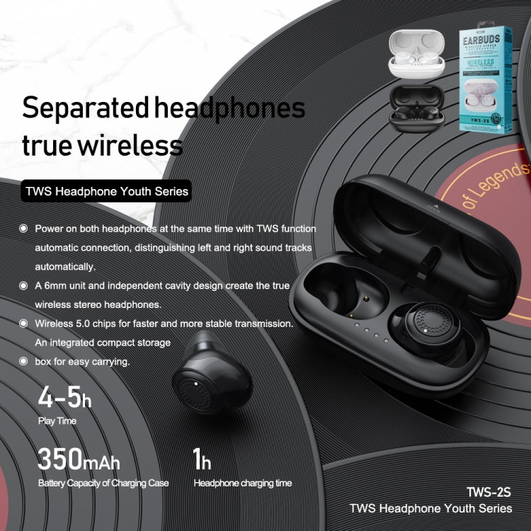 REMAX TWS-2S Bluetooth 5.0 Stereo True Wireless Bluetooth Earphone with Charging Box