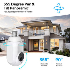 1080P Bulb Type WiFi Surveillance Camera Support Night Vision & Two-way Intercom & Motion Detection