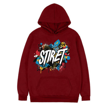 Alphabet Printed Fleece Hooded Sweatshirt Print On Your Demand, XXXL