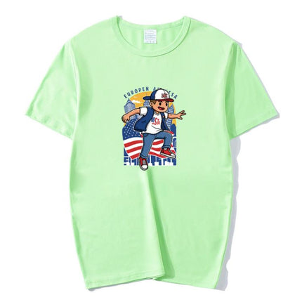 Boy Printed Round Neck Modal Short Sleeve T-shirt Print On Your Demand, XXXXL, POD T-Shirt, XXXXXL