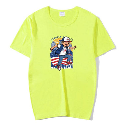 Boy Printed Round Neck Modal Short Sleeve T-shirt Print On Your Demand, XXXXL, POD T-Shirt, XXXXXL