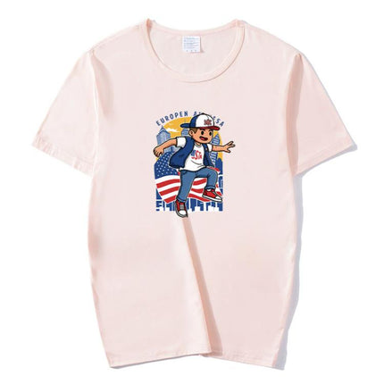 Boy Printed Round Neck Modal Short Sleeve T-shirt Print On Your Demand, XXXXL, POD T-Shirt, XXXXXL