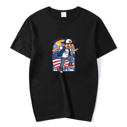 Boy Printed Round Neck Modal Short Sleeve T-shirt Print On Your Demand, XXXXL, POD T-Shirt, XXXXXL