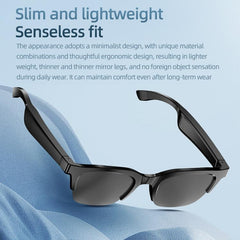 E60 ENC Noise Reduction Smart Audio Bluetooth Glasses, E60 (Black), E60 (Transparent)