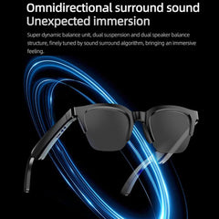 E60 ENC Noise Reduction Smart Audio Bluetooth Glasses, E60 (Black), E60 (Transparent)