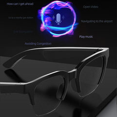 E60 ENC Noise Reduction Smart Audio Bluetooth Glasses, E60 (Black), E60 (Transparent)