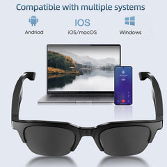 E60 ENC Noise Reduction Smart Audio Bluetooth Glasses, E60 (Black), E60 (Transparent)