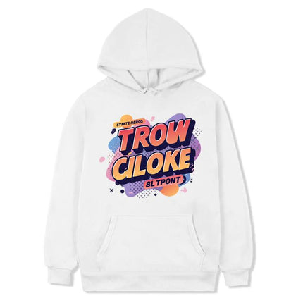 Orange Alphabet Printed Fleece Hooded Sweatshirt Print On Your Demand, XS, S, M, L, XL, XXL, XXXL