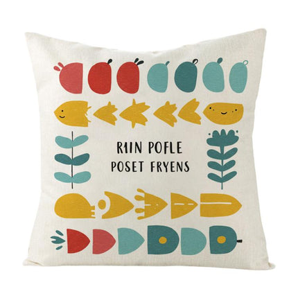 River Fish Printed Sofa Pillow Case No Core Print On Your Demand, 50x50cm, 60x60cm