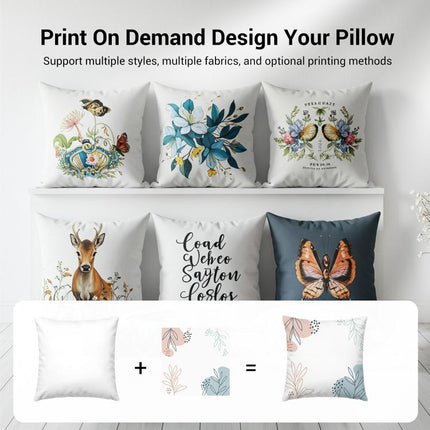 Orange Alphabet Printed Sofa Pillow Case No Core Print On Your Demand, 35x35cm, 40x40cm, 45x45cm