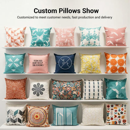 Orange Alphabet Printed Sofa Pillow Case No Core Print On Your Demand, 35x35cm, 40x40cm, 45x45cm