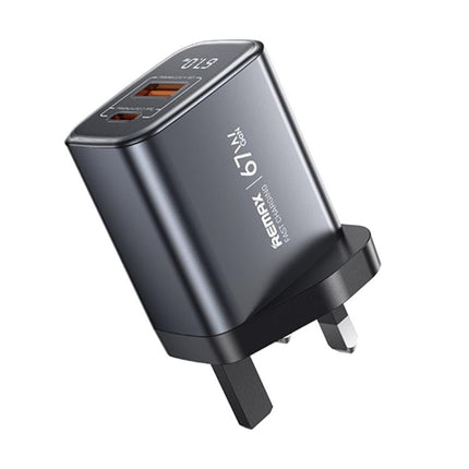 REMAX U2-AC 67W USB and Type-C GaN Digital Display Fast Charger, EU Plug, UK Plug