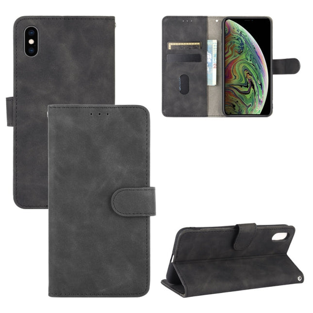 Solid Color Skin Feel Magnetic Buckle Horizontal Flip Calf Texture PU Leather Case with Holder & Card Slots & Wallet, For iPhone XS Max, For iPhone 8 Plus & 7 Plus, For iPhone 6 Plus & 6s Plus, For iPhone 6 & 6s