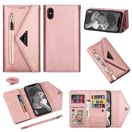 Skin Feel Zipper Horizontal Flip Leather Case with Holder & Card Slots & Photo Frame & Lanyard & Long Rope, For iPhone XR, For iPhone XS Max