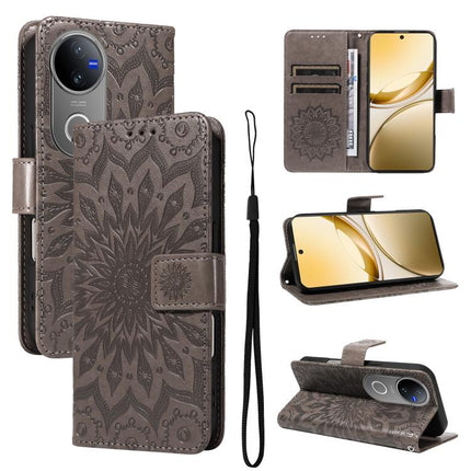 Embossed Sunflower Pattern Flip Leather Phone Case, For vivo V60 5G, For vivo Y29S 5G / Y04, For vivo V50 5G Global