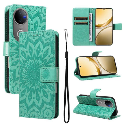 Embossed Sunflower Pattern Flip Leather Phone Case, For vivo V60 5G, For vivo Y29S 5G / Y04, For vivo V50 5G Global