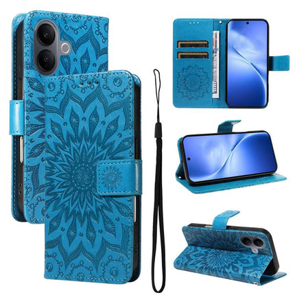 Embossed Sunflower Pattern Flip Leather Phone Case, For vivo V60 Lite 4G, For vivo Y31 5G 2025 / Y21D, For vivo Y400 5G