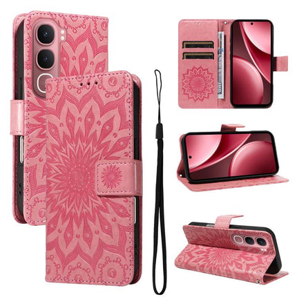 Embossed Sunflower Pattern Flip Leather Phone Case, For vivo V60 Lite 4G, For vivo Y31 5G 2025 / Y21D, For vivo Y400 5G