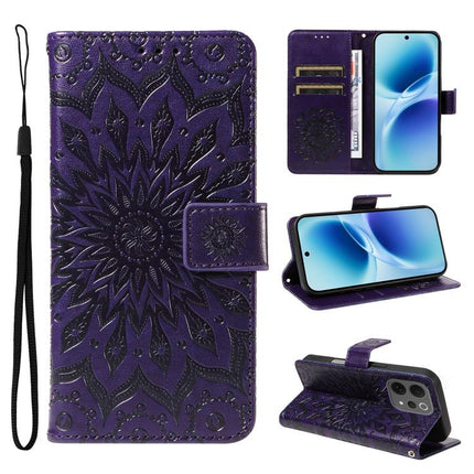 Embossed Sunflower Pattern Flip Leather Phone Case, For vivo Y05 4G / vivo Y21 5G 2026, For vivo V70 FE 5G, For vivo V70 5G Global / V70 Elite 5G