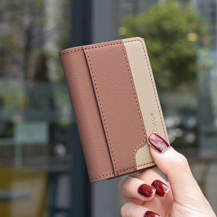 Color Matching Leather Horizontal Magnetic Wallet Card Bag Case