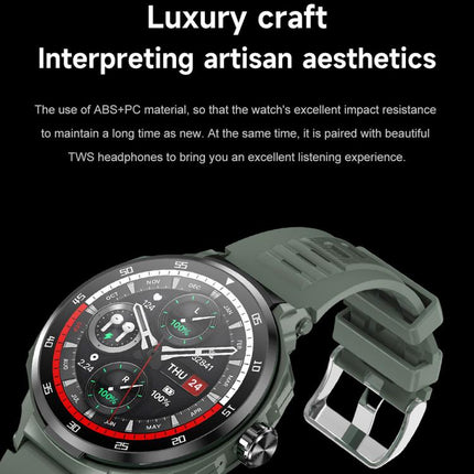 D11 1.46 inch 2 in 1 Bluetooth Earphone Smart Watch, Support Bluetooth Call / NFC / Heart Rate, D11 (Black), D11 (Green)