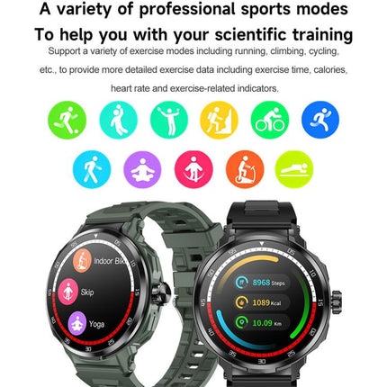 D11 1.46 inch 2 in 1 Bluetooth Earphone Smart Watch, Support Bluetooth Call / NFC / Heart Rate, D11 (Black), D11 (Green)