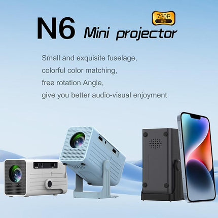 N6 1280x720P 70ANSI Android 11.0 Smart Mini Projector, US Plug, UK Plug, AU Plug, EU Plug