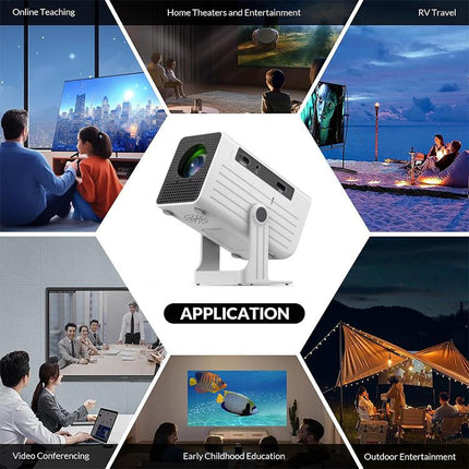 N6 1280x720P 70ANSI Android 11.0 Smart Mini Projector, US Plug, UK Plug, AU Plug, EU Plug