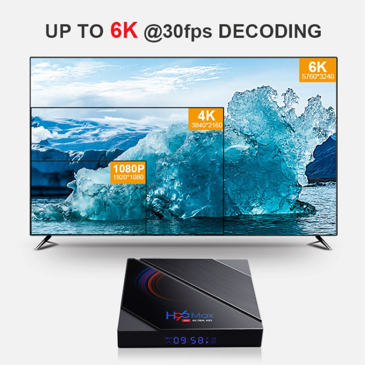 H96 Max 6K Ultra HD Smart TV Box with Remote Controller, Android 10.0, Allwinner H616 Quad Core ARM Cortex-A53, 2GB+16GB, TF Card / USBx2 / AV / HDMI / WIFI,, EU Plug, UK Plug, US Plug, AU Plug