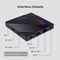 H96 Max 6K Ultra HD Smart TV Box with Remote Controller, Android 10.0, Allwinner H616 Quad Core ARM Cortex-A53, 2GB+16GB, TF Card / USBx2 / AV / HDMI / WIFI,, UK Plug, US Plug, AU Plug