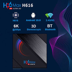 H96 Max 6K Ultra HD Smart TV Box with Remote Controller, Android 10.0, Allwinner H616 Quad Core ARM Cortex-A53, 2GB+16GB, TF Card / USBx2 / AV / HDMI / WIFI,, UK Plug, US Plug, AU Plug