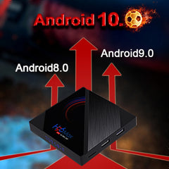 H96 Max 6K Ultra HD Smart TV Box with Remote Controller, Android 10.0, Allwinner H616 Quad Core ARM Cortex-A53, 2GB+16GB, TF Card / USBx2 / AV / HDMI / WIFI,, UK Plug, US Plug, AU Plug