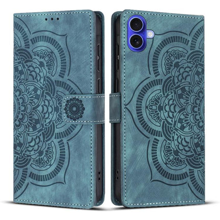 Mandala Embossed Retro Frosted Leather Phone Case, For iPhone Air, For iPhone 16 Pro Max, For iPhone 16 Pro, For iPhone 16 Plus