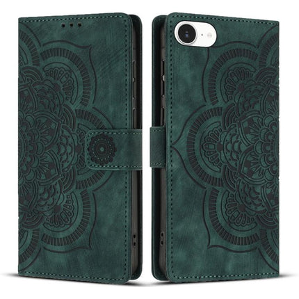 Mandala Embossed Retro Frosted Leather Phone Case, For iPhone 17e / 16e, For iPhone 17 Pro Max, For iPhone 17 Pro, For iPhone 17