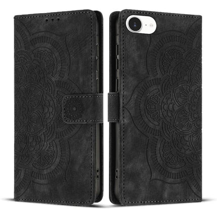 Mandala Embossed Retro Frosted Leather Phone Case, For iPhone 17e / 16e, For iPhone 17 Pro Max, For iPhone 17 Pro, For iPhone 17