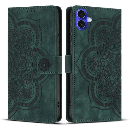 Mandala Embossed Retro Frosted Leather Phone Case, For iPhone 17e / 16e, For iPhone 17 Pro Max, For iPhone 17 Pro, For iPhone 17