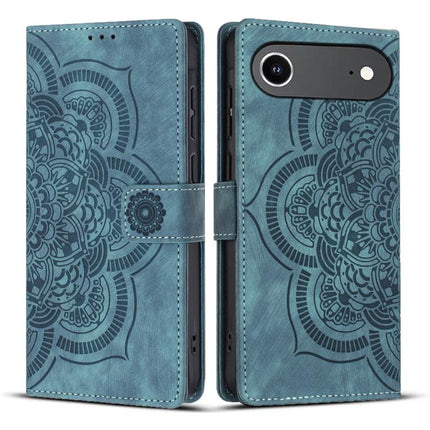 Mandala Embossed Retro Frosted Leather Phone Case, For iPhone Air, For iPhone 16 Pro Max, For iPhone 16 Pro, For iPhone 16 Plus