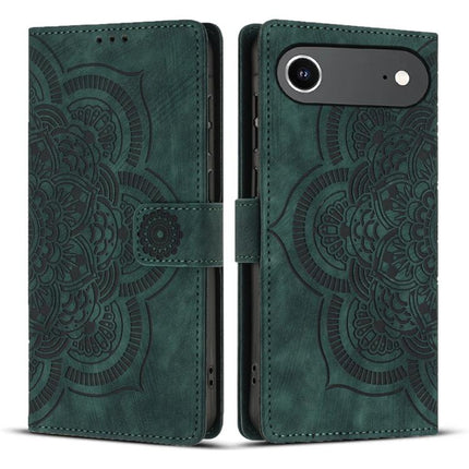 Mandala Embossed Retro Frosted Leather Phone Case, For iPhone Air, For iPhone 16 Pro Max, For iPhone 16 Pro, For iPhone 16 Plus