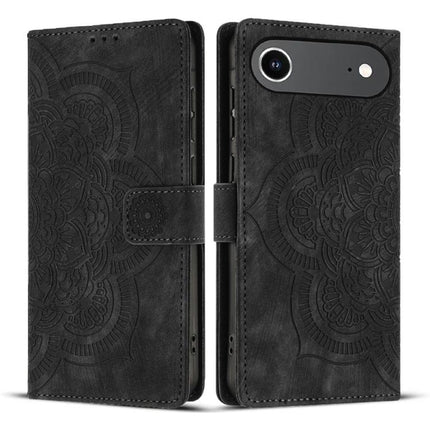 Mandala Embossed Retro Frosted Leather Phone Case, For iPhone Air, For iPhone 16 Pro Max, For iPhone 16 Pro, For iPhone 16 Plus