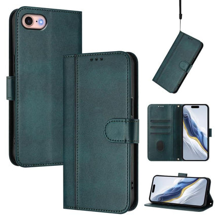 Line Splicing Buckle Retro Leather Phone Case, For iPhone 14 Pro, For iPhone 14 Pro Max, For iPhone 7 / 8 / SE 2022