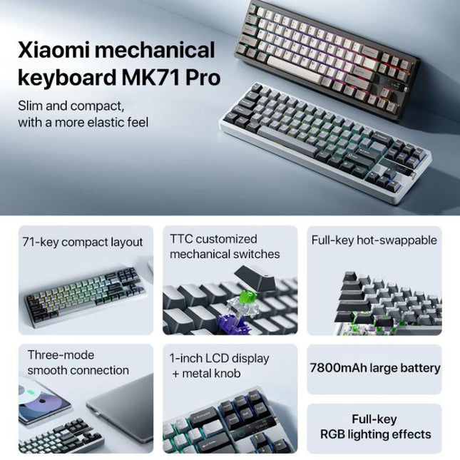 Xiaomi Mechanical Keyboard MK71 Pro Wired / 2.4G / Bluetooth Triple Mode Gaming Keyboard