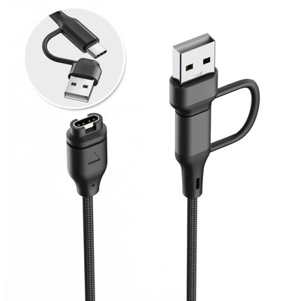 xDfind 2 in 1 Type-C and USB-A Ports Watch Charging Cable, Length: 1m, For Garmin Fenix 8 / 7X / 6S Pro