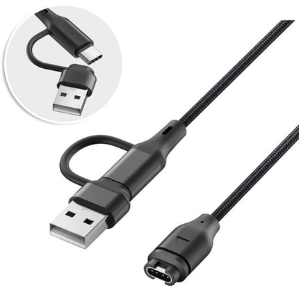 xDfind 2 in 1 Type-C and USB-A Ports Watch Charging Cable, Length: 1m