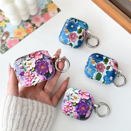 Oil Painting TPU Water Sticker Earphone Case, For AirPods 4, For AirPods Pro 2 / Pro, For AirPods 3, For AirPods 1 / 2