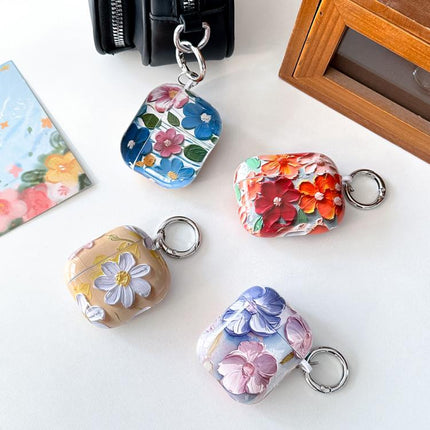 Oil Painting TPU Water Sticker Earphone Case, For AirPods 4, For AirPods Pro 2 / Pro, For AirPods 3, For AirPods 1 / 2