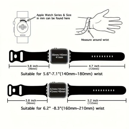 xDfind Butterfly Buckle Silicone Watch Band, For Apple Watch 46mm / 49mm / 45mm / 44mm, For Apple Watch 42mm / 41mm / 40mm / 38mm