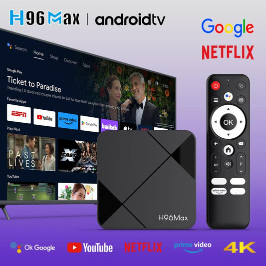 H96Max 4K UHD Android 14 Smart TV Box with Remote Control, RK3518 Quad-Core, 1GB+8GB, 2GB+8GB, 2GB+16GB