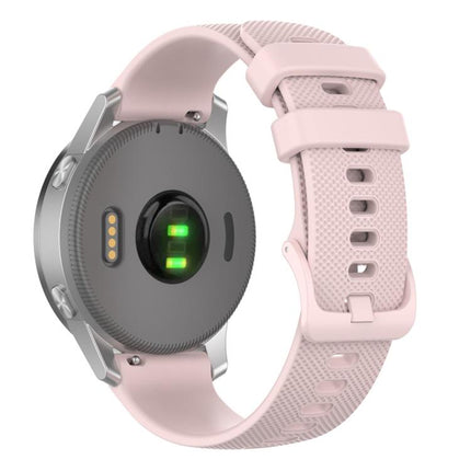xDfind Small Plaid Solid Color Silicone Watch Band, 18mm For Garmin Venu 2S / Move 3S / Active S, 20mm For Garmin Forerunner 570 42mm/245/645
